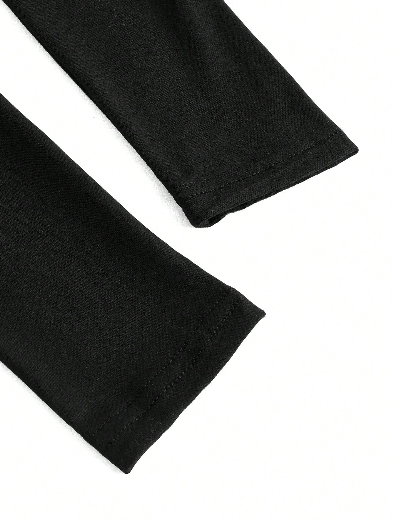 TOM & JERRY X SHEIN Camiseta ajustada de manga larga con impresión de dibujos animados y letras, camiseta gráfica para mujer, informal