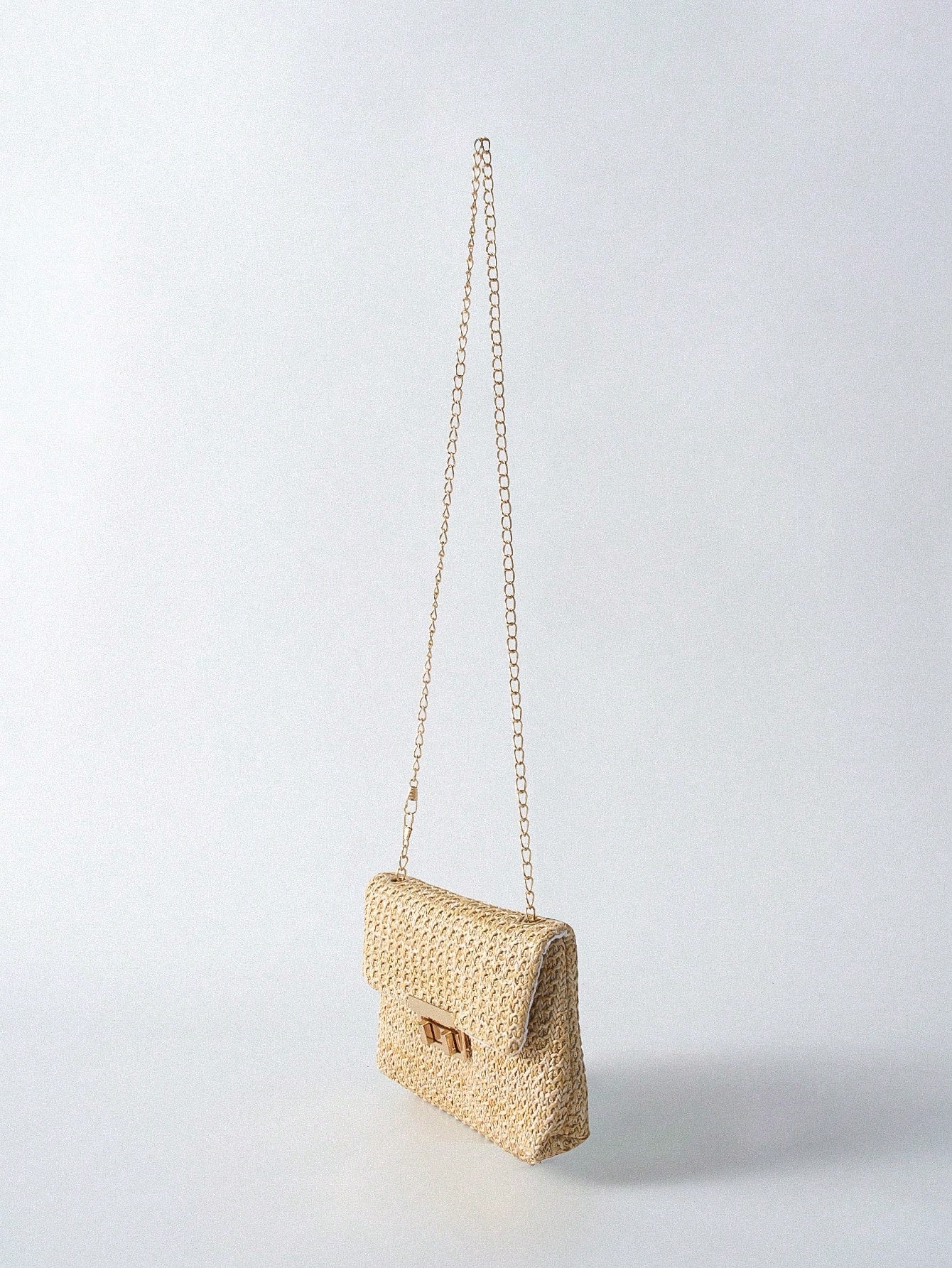 Tropiscape Bolso cruzado de unicolor dorado tejido a la moda, adecuado para el uso diario de las mujeres, que combina perfectamente con los atuendos de vacaciones. Vibraciones de vacaciones, relajación de vacaciones, pla