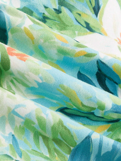 VRSO Top corto halterneck de corte ajustado para mujer con estampado floral para vacaciones