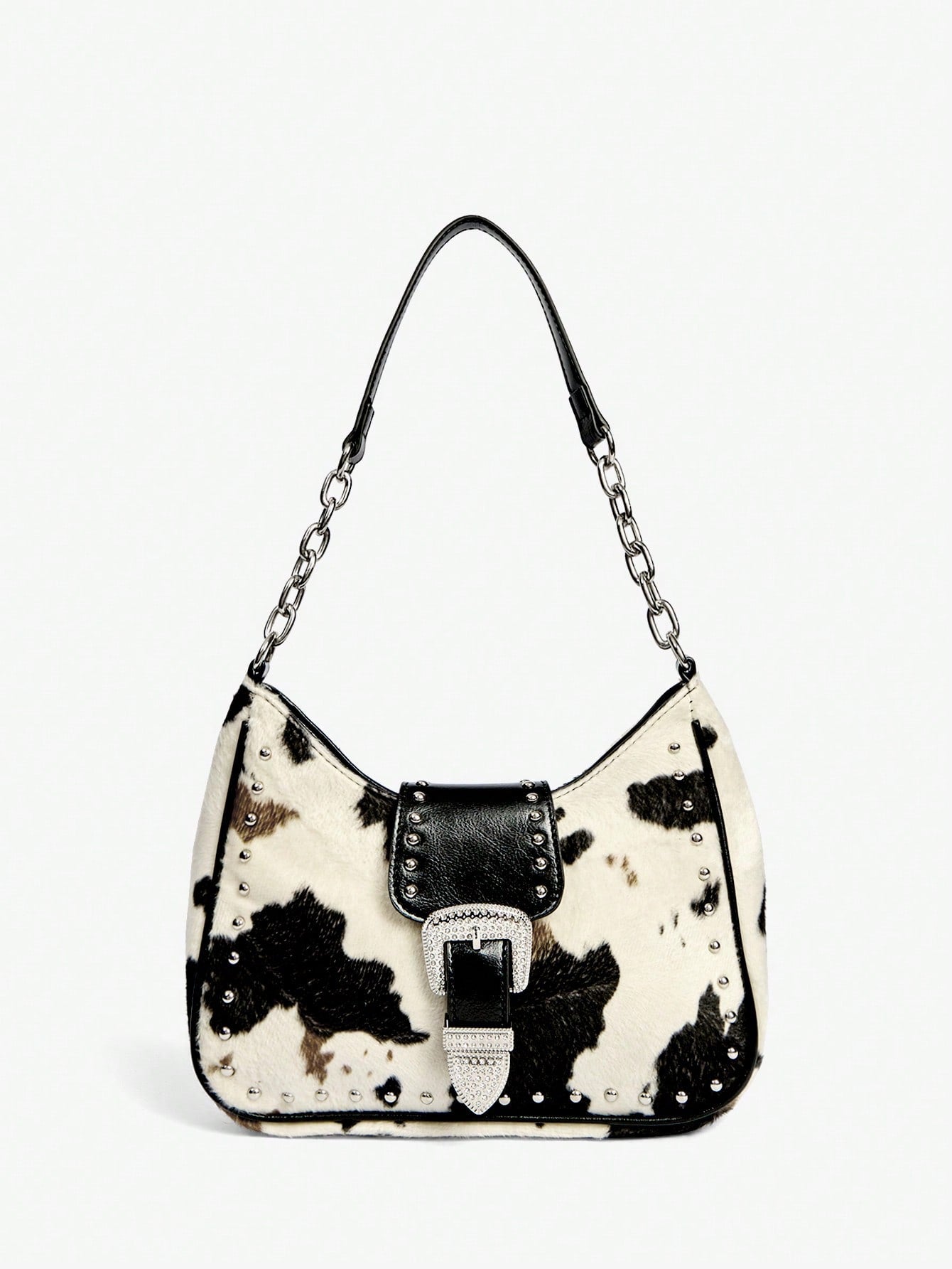 Viva Strut Bolso de hombro para damas y mujeres, bolso hobo, de moda, personalizado, sencillo, versátil, de calle, dulce y fresco para chicas, chicas calientes, Y2K, retro, remaches, vintage, estampado de leopardo, estam