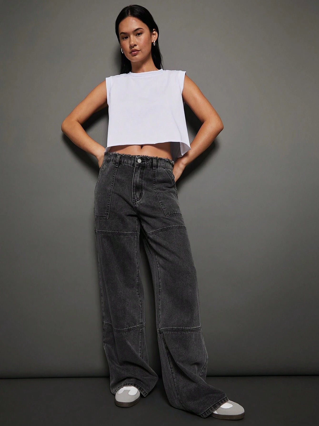WESTFADE Jeans de verano de pierna ancha y utilidad de primera calidad sin estiramiento
