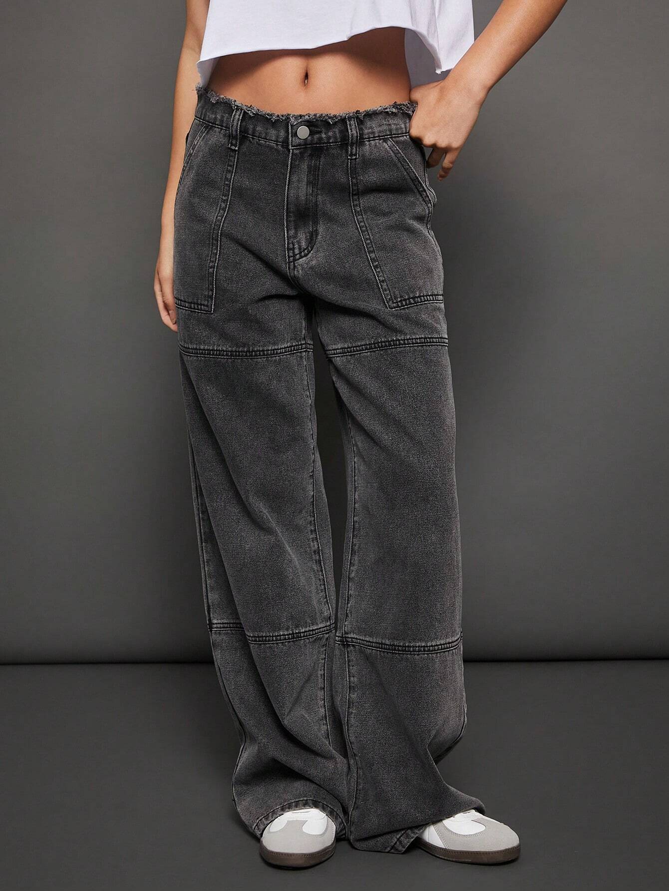 WESTFADE Jeans de verano de pierna ancha y utilidad de primera calidad sin estiramiento