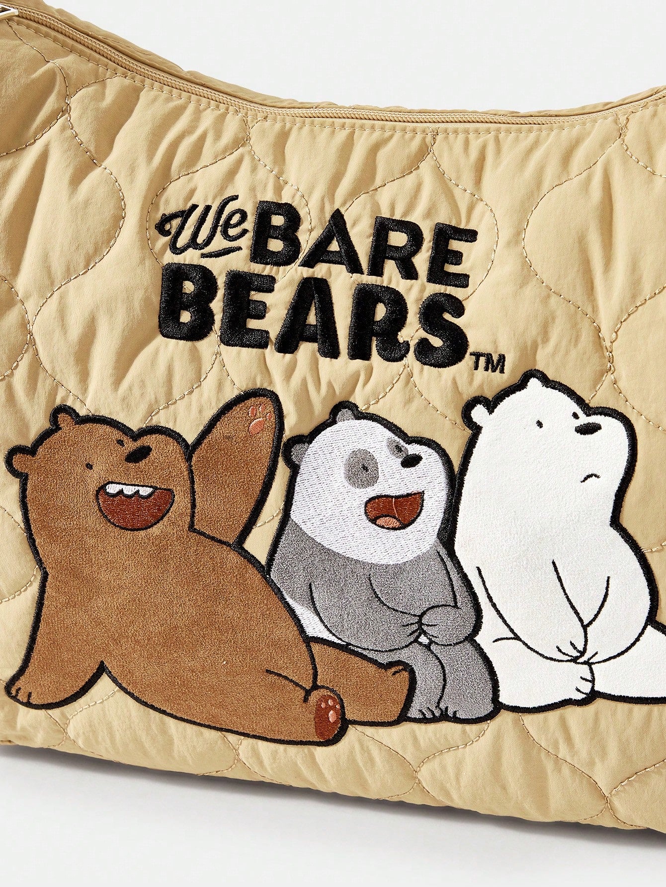 We Bare Bears X SHEIN Bolso de hombro para damas y mujeres, de estilo de dibujos animados, acolchado, de moda, personalizado, sencillo, versátil, de calle, dulce y fresco para chicas, chicas calientes, de gran capacidad,