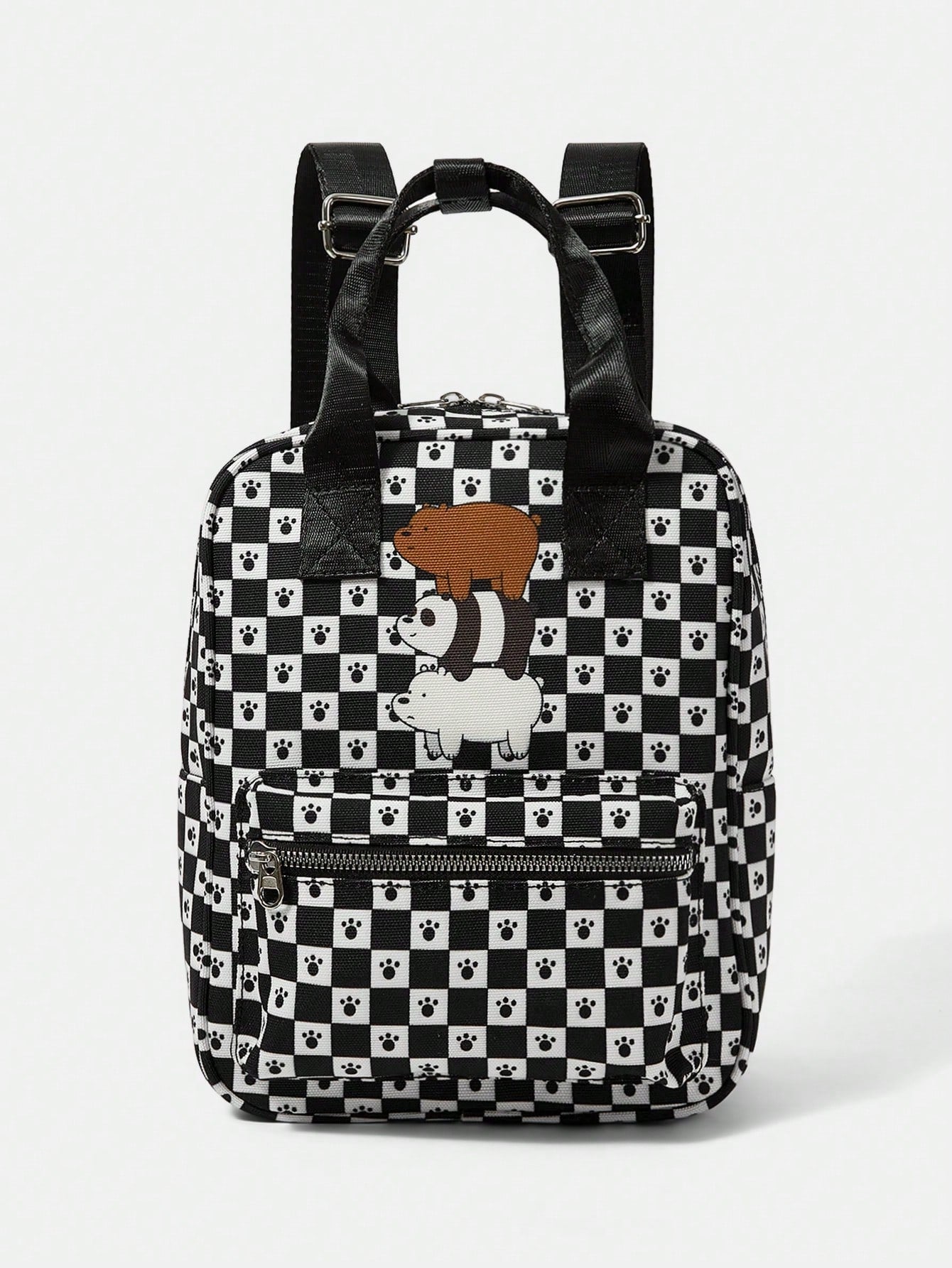 We Bare Bears X SHEIN Mochila linda y de moda con estampado de dibujos animados para mujer