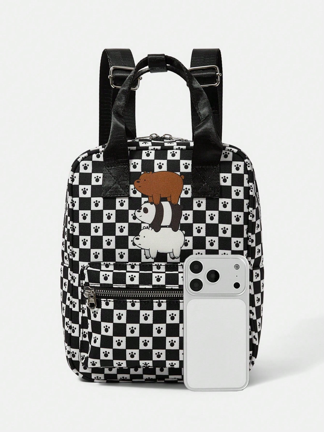 We Bare Bears X SHEIN Mochila linda y de moda con estampado de dibujos animados para mujer
