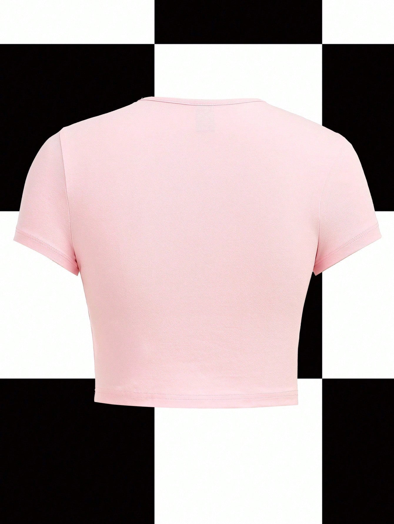 Y2Kool Babi Basques Camiseta de cuello redondo ajustada y corta con eslogan en estilo Y2K de color rosa pálido, adecuada para verano, vacaciones, reuniones, fiestas y uso casual diario