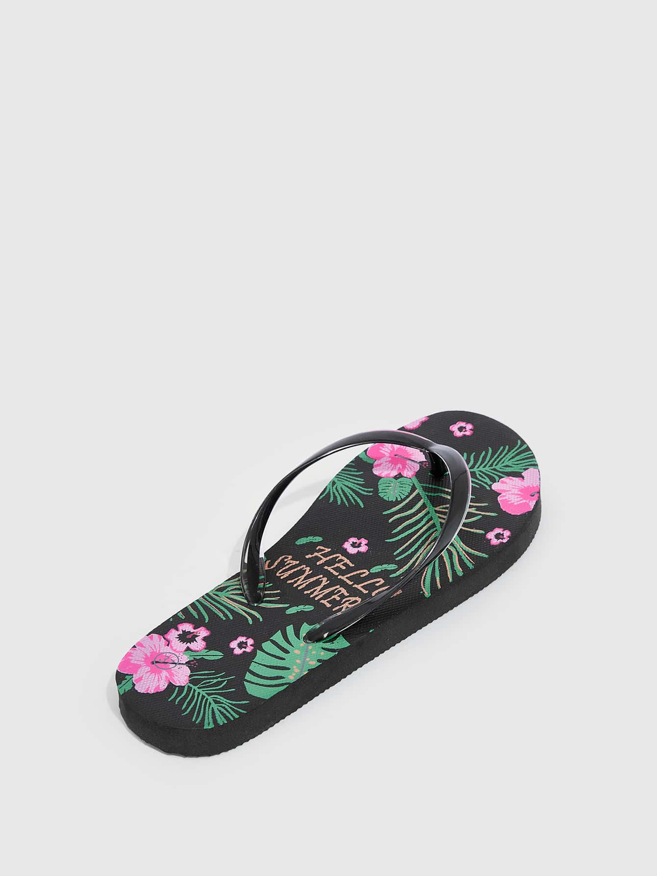 Zapatos de mujer ligeros con estampado de flores, sandalias de playa de moda negras para vacaciones de verano, zapatos de verano en oferta, zapatos de vuelta al colegio, zapatos de estudiante universitario, zapatos de Halloween