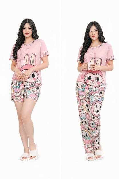 Set Pijama Sweet Bunny – Polo + Pantalón + Short