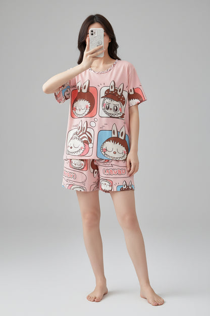 Set Pijama Bunny Pop Pink – Polo + Short + Pantalón